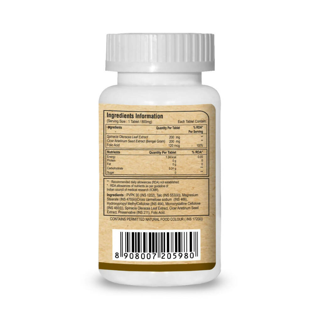 Pure Nutrition Iron Folic Acid with Zinc & Vitamin C Tablets | Grocsy