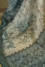 Vastranavya Digital Printed Linen Ready To Wear Designer Saree with Unstitched Blouse | Grocsy