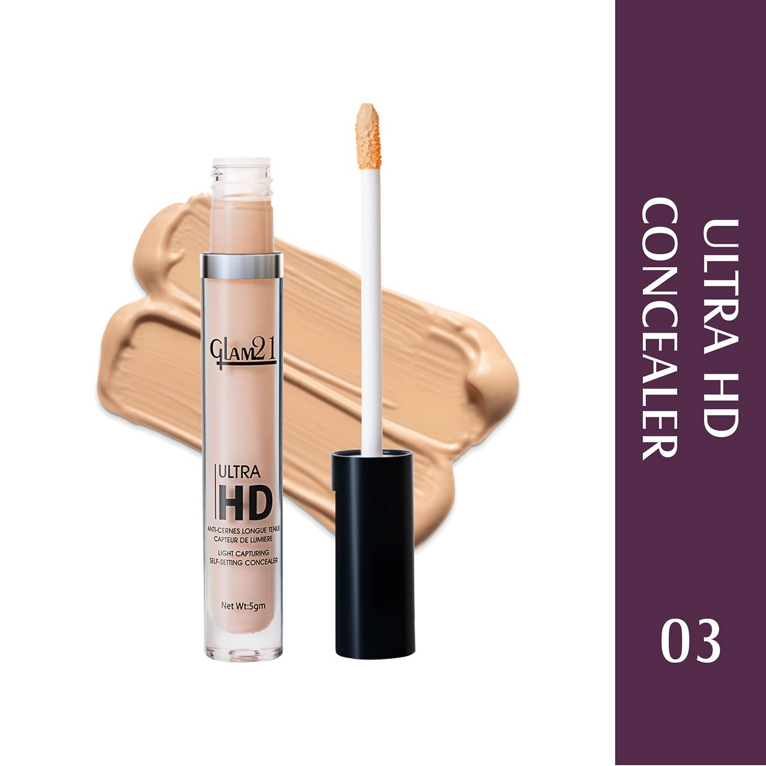 Glam21 Ultra HD Liquid Concealer for HD Finish - Medium Warm | Grocsy