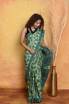 Very Much Indian Designer Modal Silk Saree With With Beautiful Floral Print - Sea Green | Grocsy