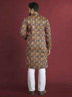 Anaita Multicolour Printed Pure Silk Straight Kurta | Grocsy
