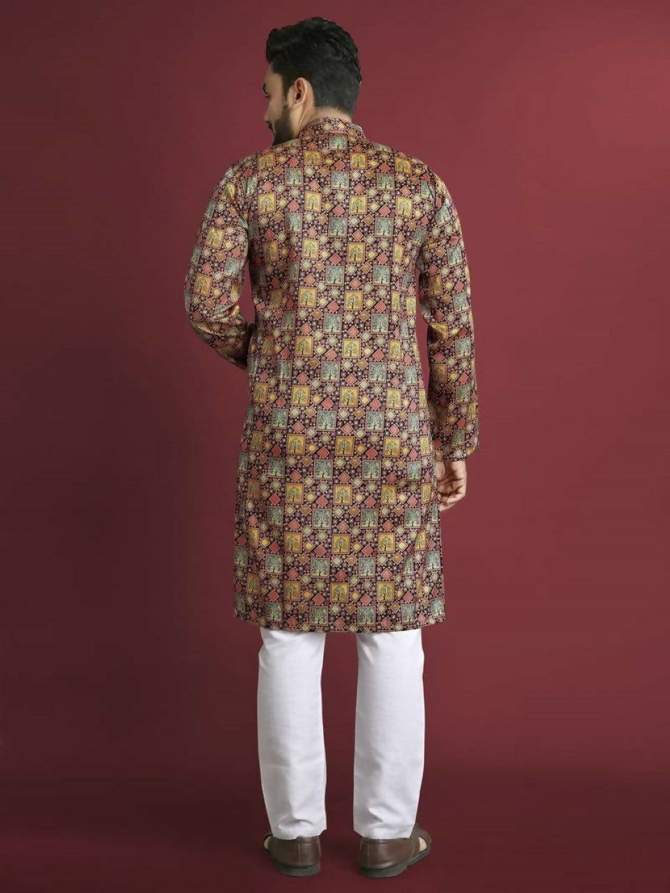 Anaita Multicolour Printed Pure Silk Straight Kurta | Grocsy