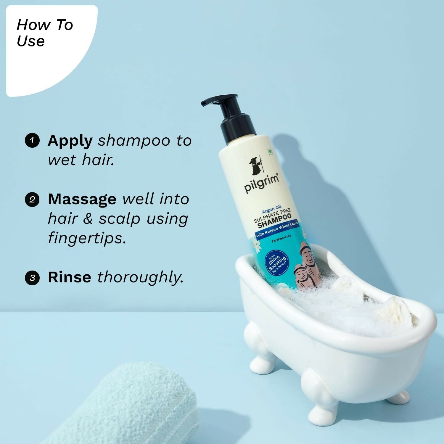 Pilgrim Mild Sulphate Free Shampoo (Argan Oil) For Dry Frizzy Hair - Korean Beauty Secrets (Shampoo) | Grocsy