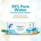 Mamaearth Baby 99% Pure Water Gentle Towel Wipes | Grocsy