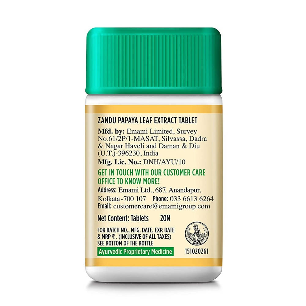 Zandu Papaya Leaf Extract Tablets | Grocsy