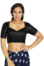 Aastha Fashion Women's Black Art Silk Designer Traditional Readymade Blouse | Grocsy