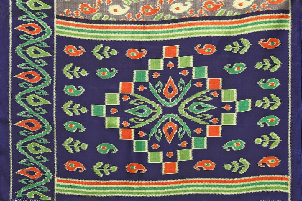 Vamika Navy Blue Printed Art Silk Saree | Grocsy