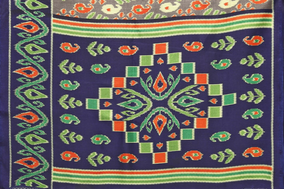 Vamika Navy Blue Printed Art Silk Saree | Grocsy