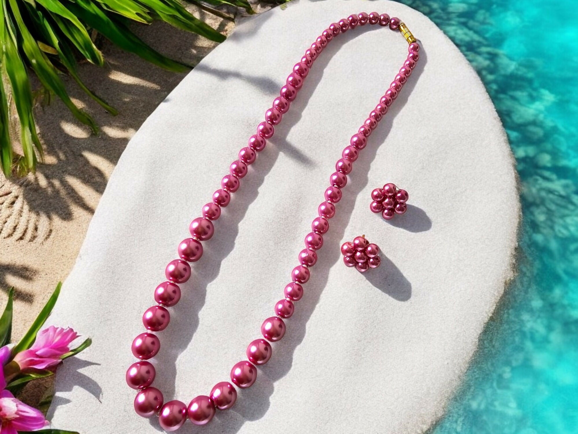 Inhanns Spectrum Everyday Pearl Sets - Single Strand - Hotpink | Grocsy