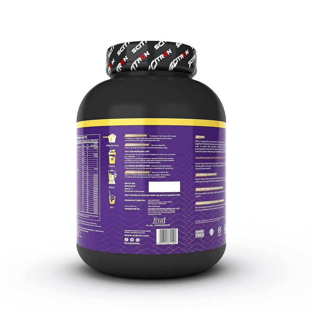 Scitron Nitro Series Hyper Mass Gainer Milk Chocolate | Grocsy