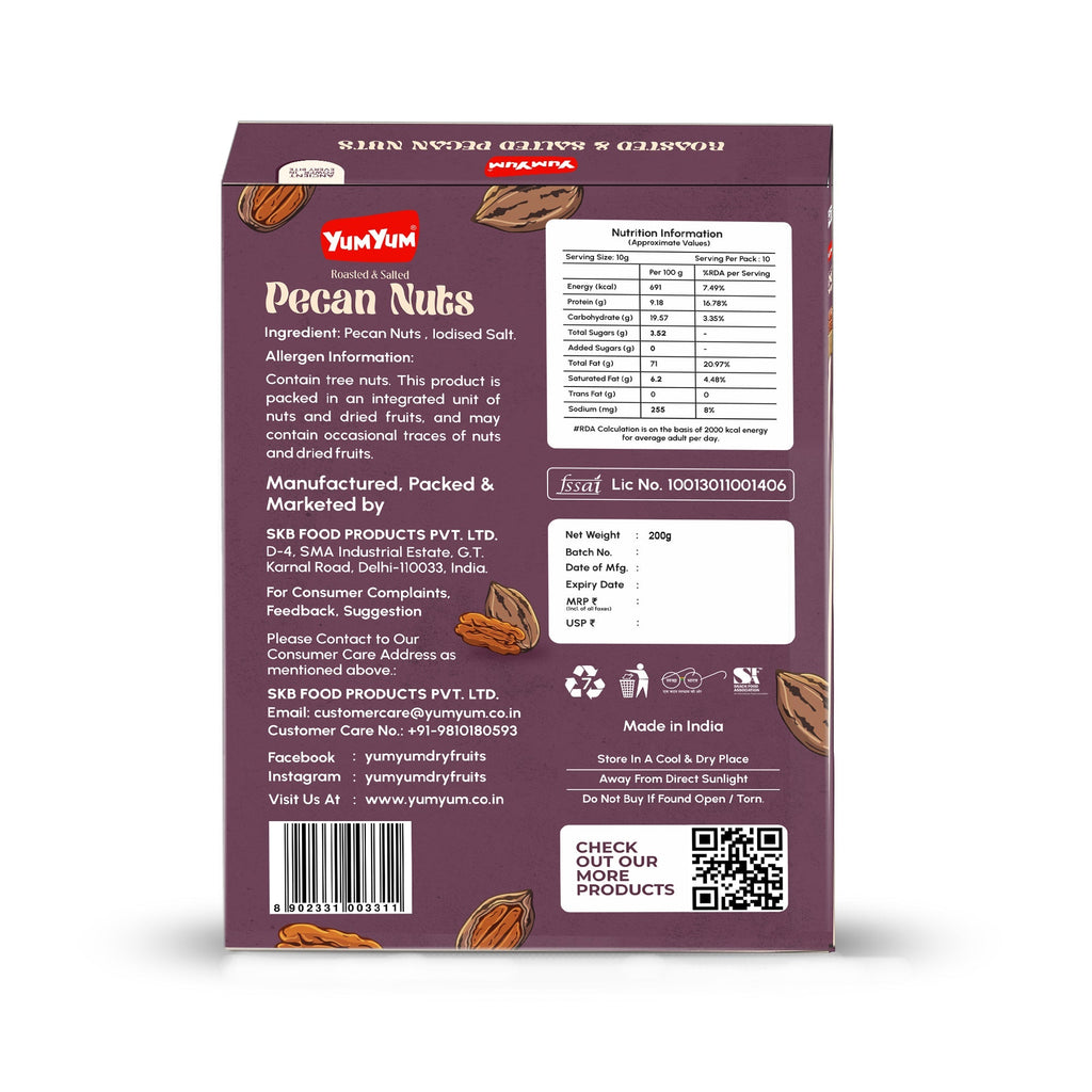 Yum Yum Roasted Pecan Nuts Box | Grocsy