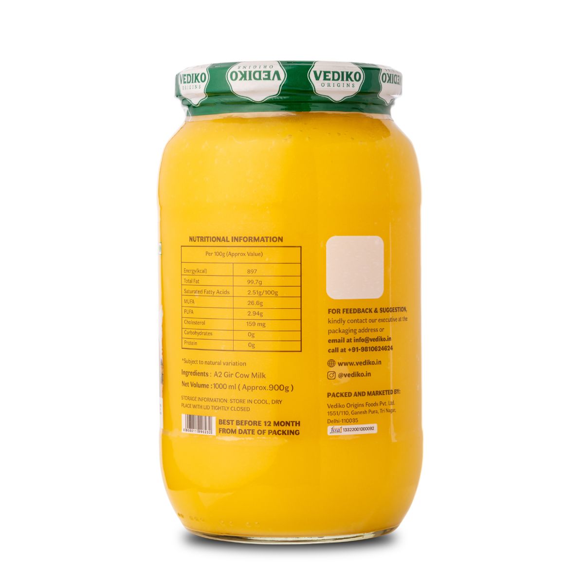 Vediko Origins A2 Gir Cow Ghee | Grocsy