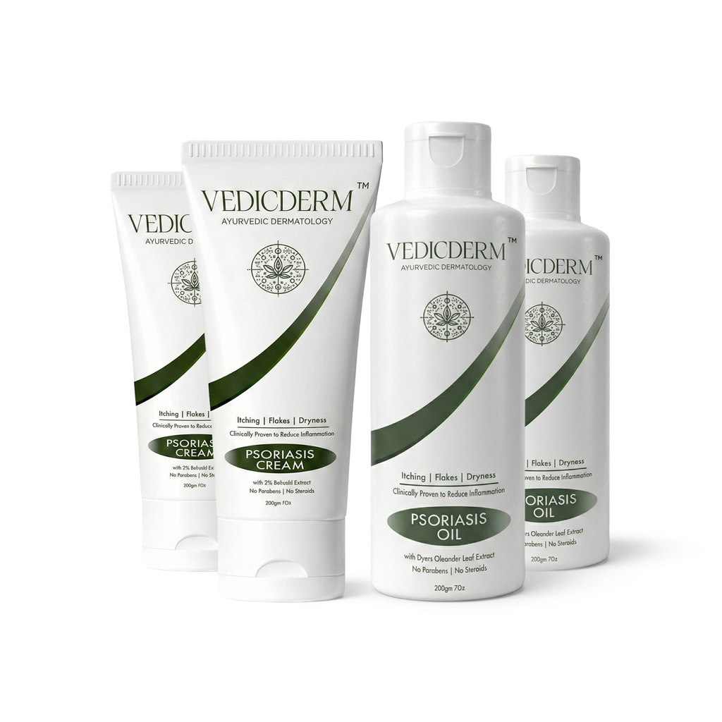 VedicDerm Sensitive Skin Bundle for Psoriasis, Eczema, Atopic Dermatitis | Grocsy
