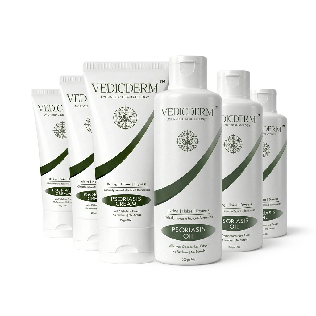 VedicDerm Sensitive Skin Bundle for Psoriasis, Eczema, Atopic Dermatitis | Grocsy