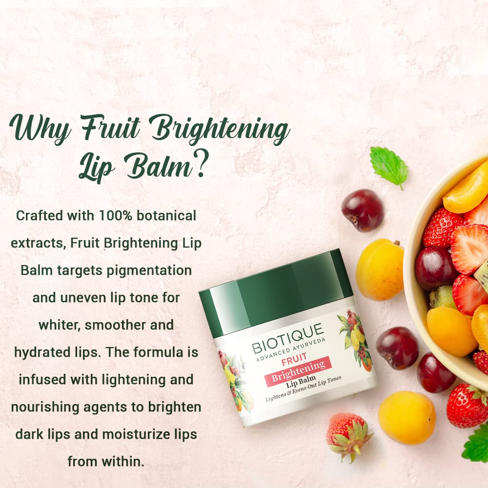 Biotique Advanced Ayurveda Bio Fruit Whitening Lip Balm | Grocsy
