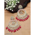 Jewel City Luxurious Pearl Chandelier Earrings - Traditional Indian Kundan Style Statement Jewelry for Wedding & Festive Wear | Grocsy