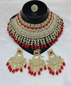 Jewel City Royal Pearl and Crystal Choker Set - Gold-Plated Wedding Jewelry with Earrings and Ring | Grocsy