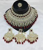 Jewel City Royal Pearl and Crystal Choker Set - Gold-Plated Wedding Jewelry with Earrings and Ring | Grocsy