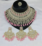 Jewel City Royal Pearl and Crystal Choker Set - Gold-Plated Wedding Jewelry with Earrings and Ring | Grocsy