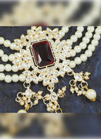 Jewel City Exquisite Pearl Choker Statement Necklace - Handcrafted Ethnic Elegance | Grocsy