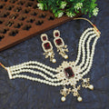 Jewel City Exquisite Pearl Choker Statement Necklace - Handcrafted Ethnic Elegance | Grocsy