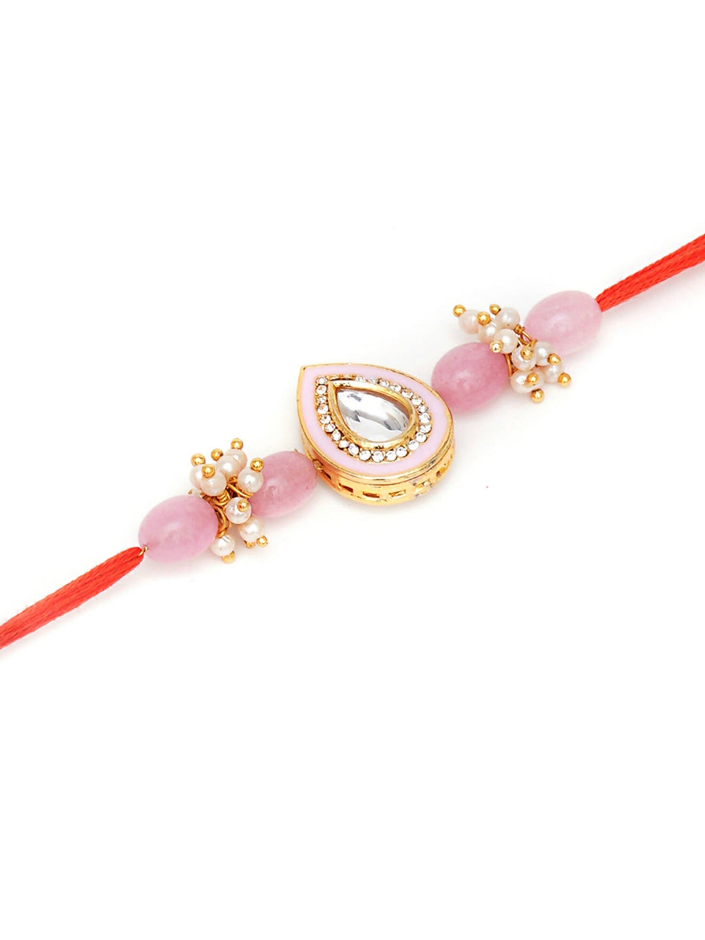 Designer kundan Rakhi - Ruby Raang | Grocsy