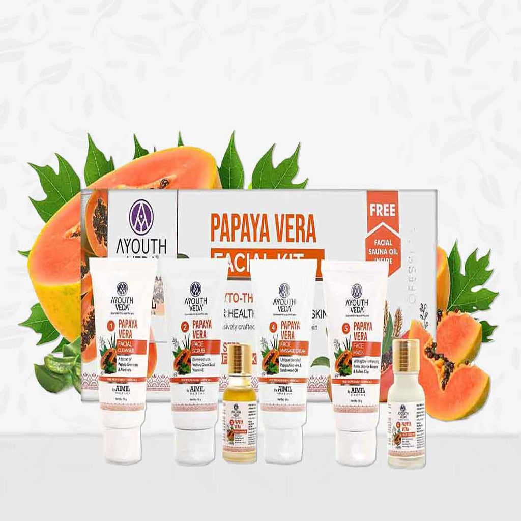 Ayouthveda Papaya Vera Facial Kit for glowing skin | Grocsy