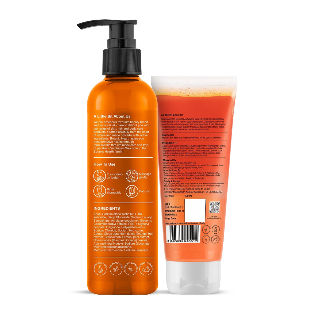 Botanic Hearth Orange Body Wash & Papaya Facewash | Grocsy