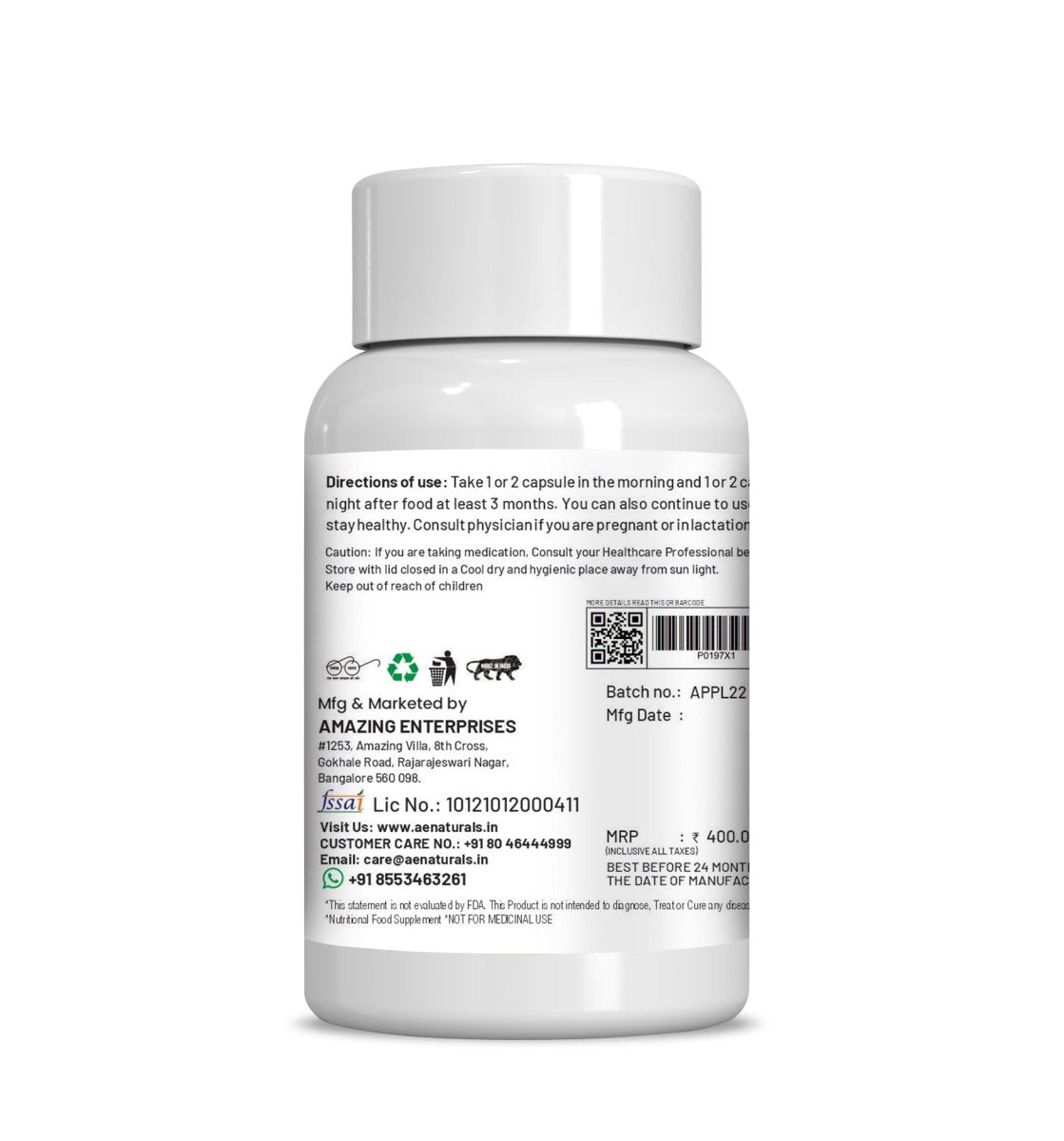 Ae Naturals Papaya Leaf Extract Capsules | Grocsy