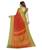 Vamika Red Chiffon Brasso Bollywood Style Woven Saree (ALIZA RED) | Grocsy
