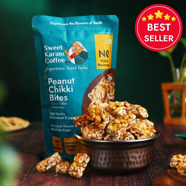 Sweet Karam Coffee Peanut Chikki (Zero White Sugar) | Grocsy