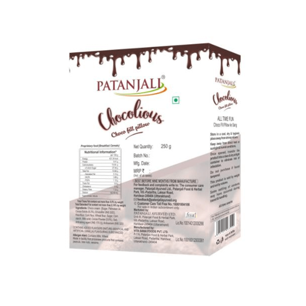 Patanjali Chocolious-Choco Fill Pillow (Pack Of 2) | Grocsy