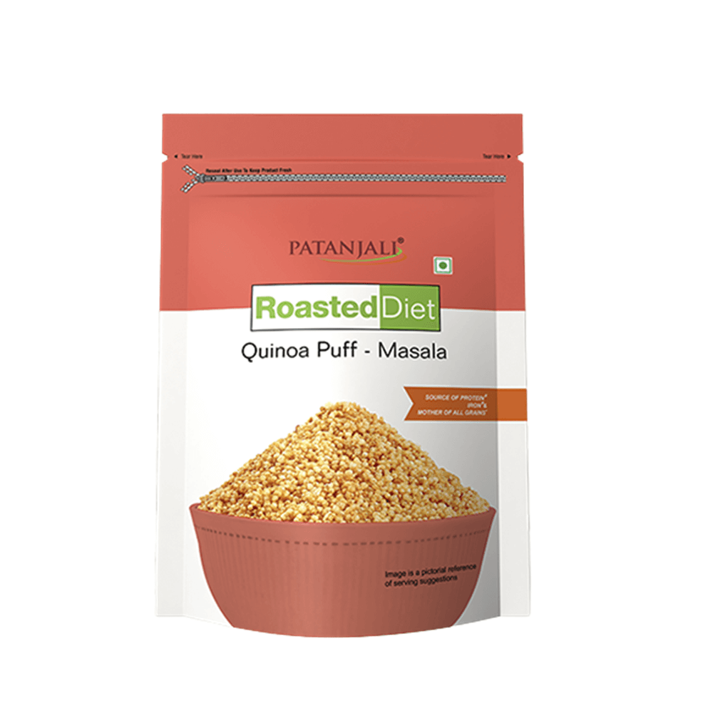 Patanjali Roasted Diet Quinoa Puff - Tomato and Masala Combo | Grocsy