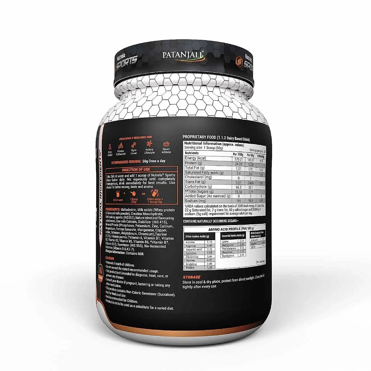 Patanjali Nutrela Sports Mass Gainer (Mal- Kulfi) | Grocsy
