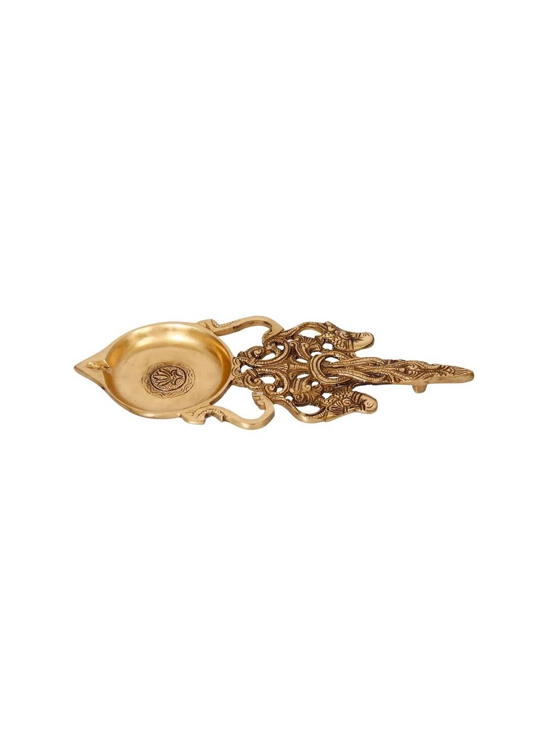 eCraftIndia Gold-Toned Carved Diya | Grocsy
