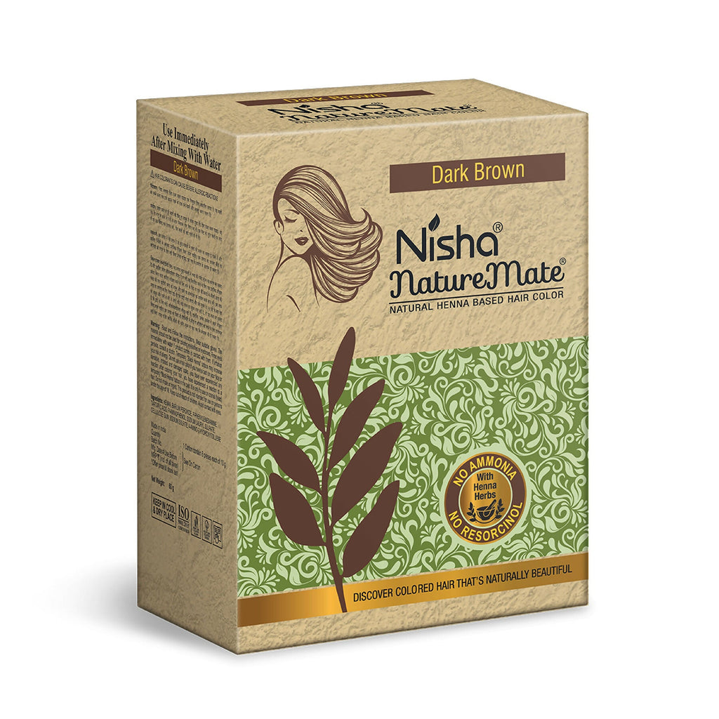 Nisha Naturemate Natural Henna-Based Hair Color - Dark Brown | Grocsy