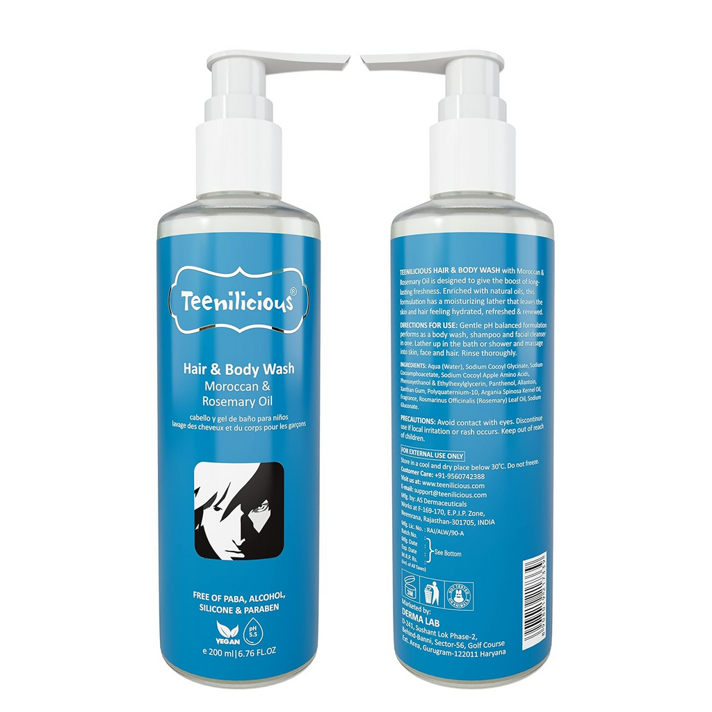 Teenilicious Hair & Body Wash With Moroccan & Rosemary Oil | Grocsy