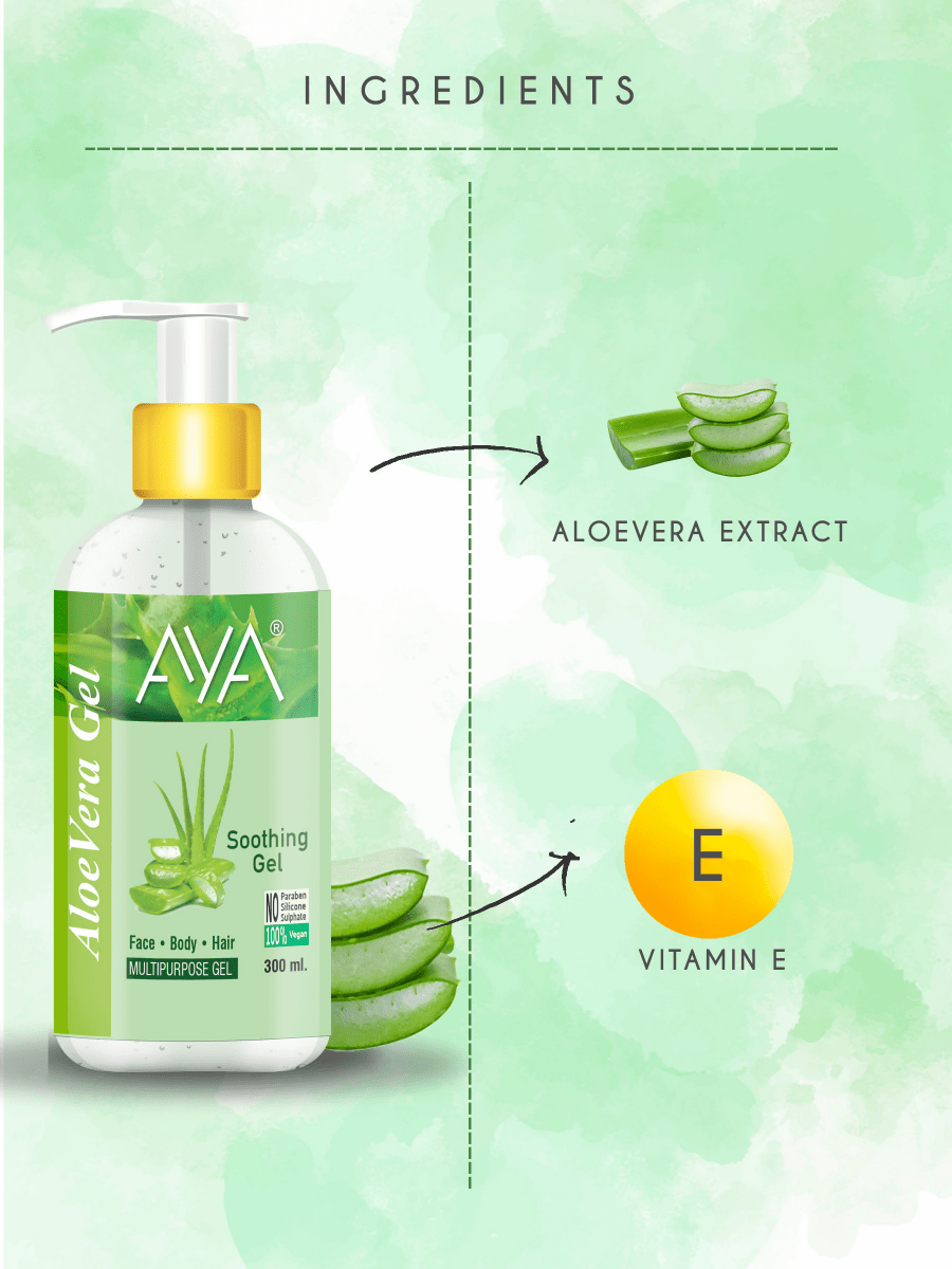 AYA Multipurpose Aloe Vera Gel For Face, Hair & Body | Grocsy