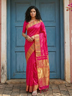 Shree Shyam Fashion Pink Silk Blend Saree | Grocsy