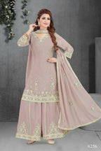 Joban Fashion Chinon Silk Dusty Peach Color Kurta Set | Grocsy