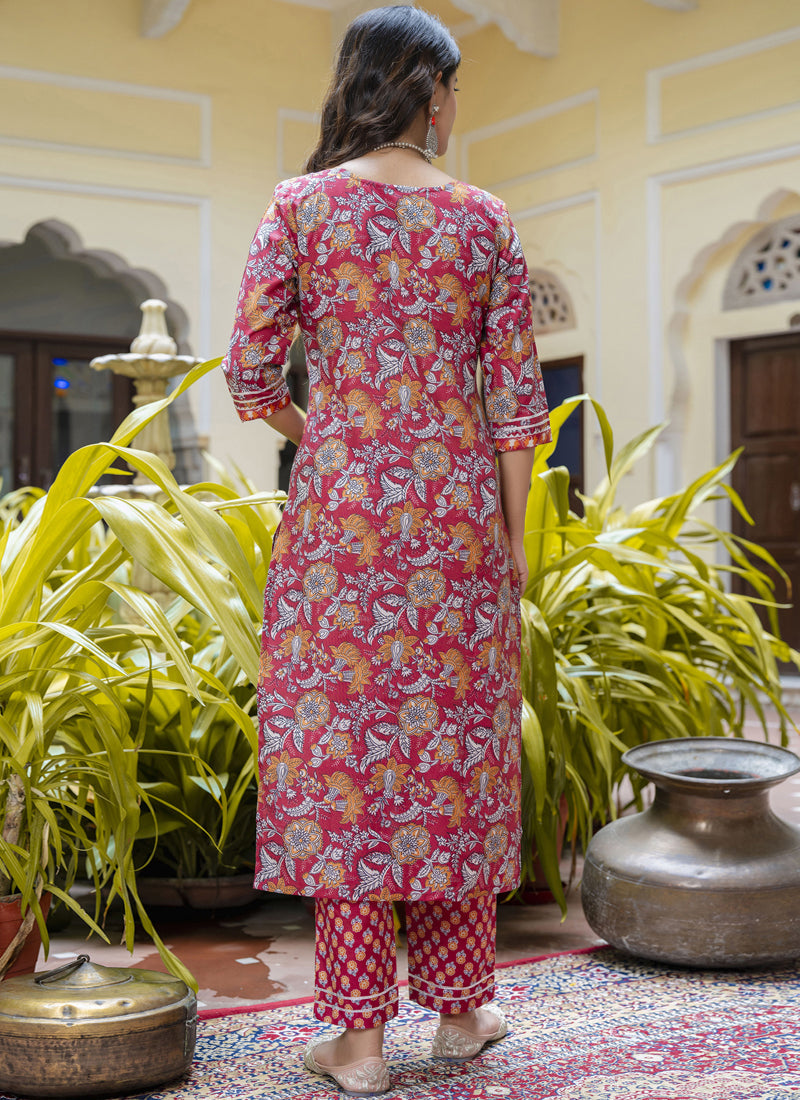 Vegaa Fashion Pink Cotton Kota Checks Salwar Suit | Grocsy