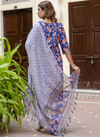 Vegaa Fashion Light-Purple Cotton Kota Checks Salwar Suit | Grocsy