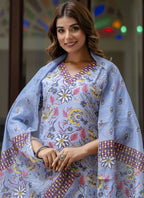 Vegaa Fashion Off-White Cotton Kota Checks Salwar Suit | Grocsy