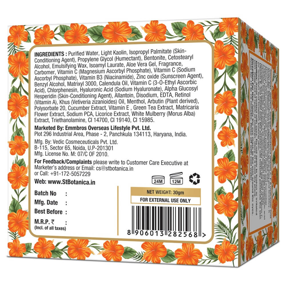 St.Botanica Vitamin C, E & Hyaluronic Acid Brightening Eye Mask | Grocsy