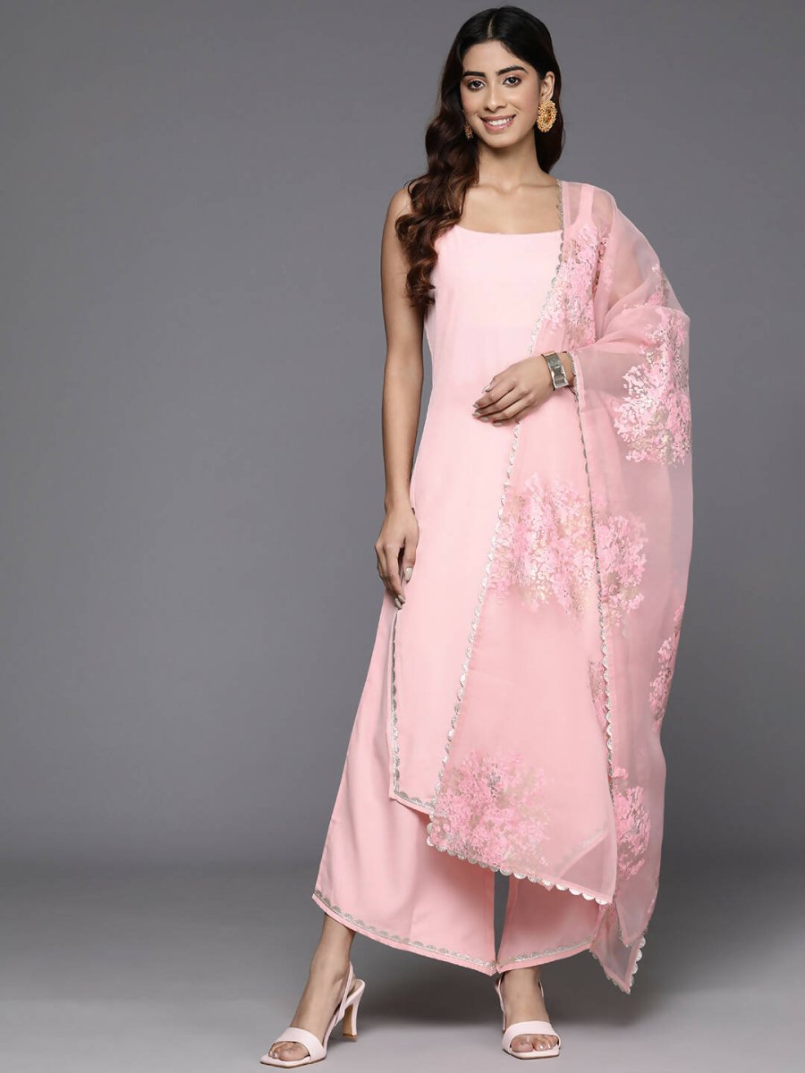 Ahalyaa Women's Traditional wear Kurta Set - Pink | Grocsy