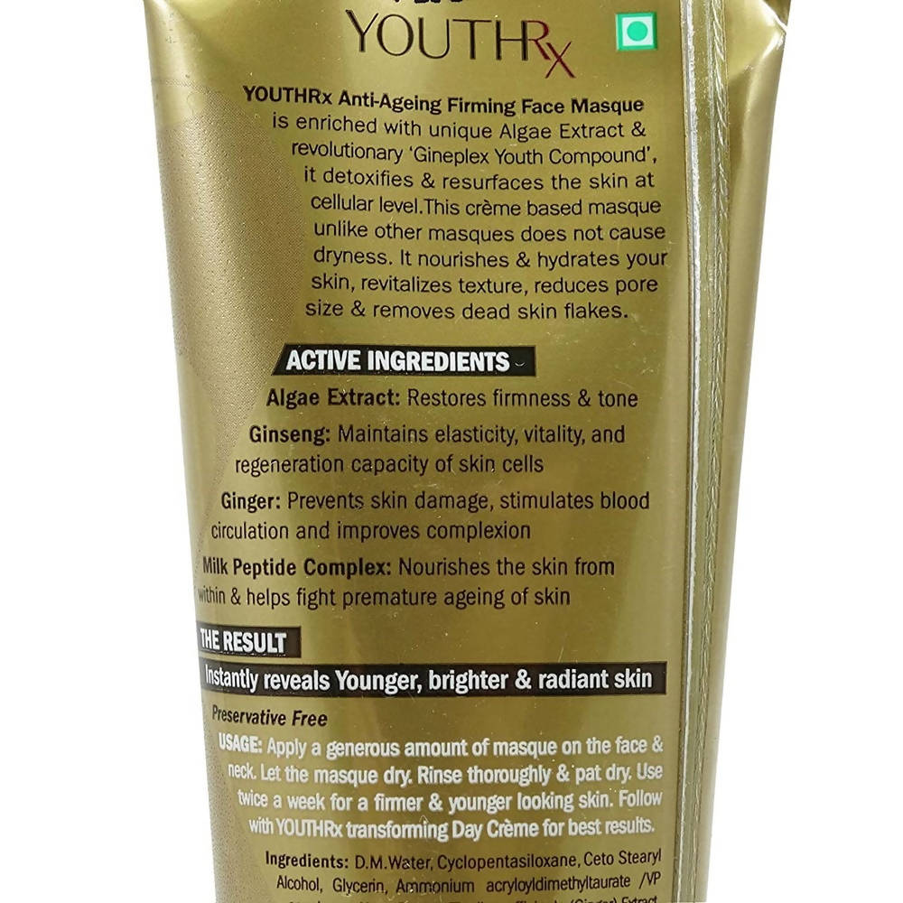 Lotus Herbals Youth RX Gineplex Youth Compound Anti Ageing Firming Face Masque | Grocsy