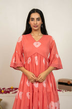 Joban Fashion Pink Tie & Dye Cotton Dress | Grocsy