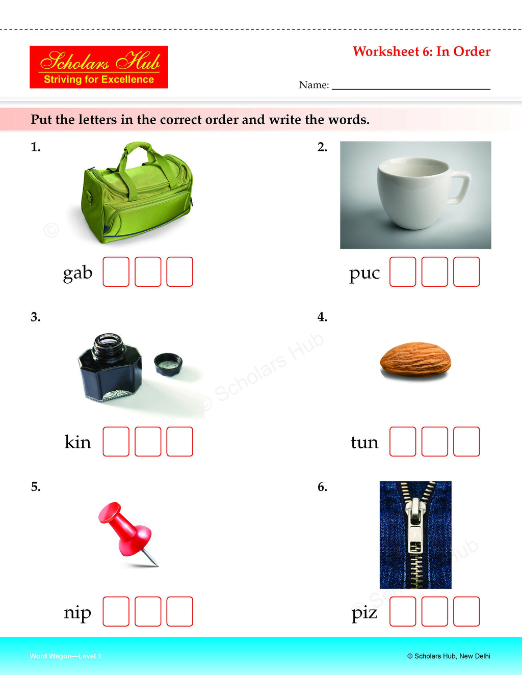 Step By Step Skills Word Wagon-1(Tearble Colourful Worksheets) | Grocsy