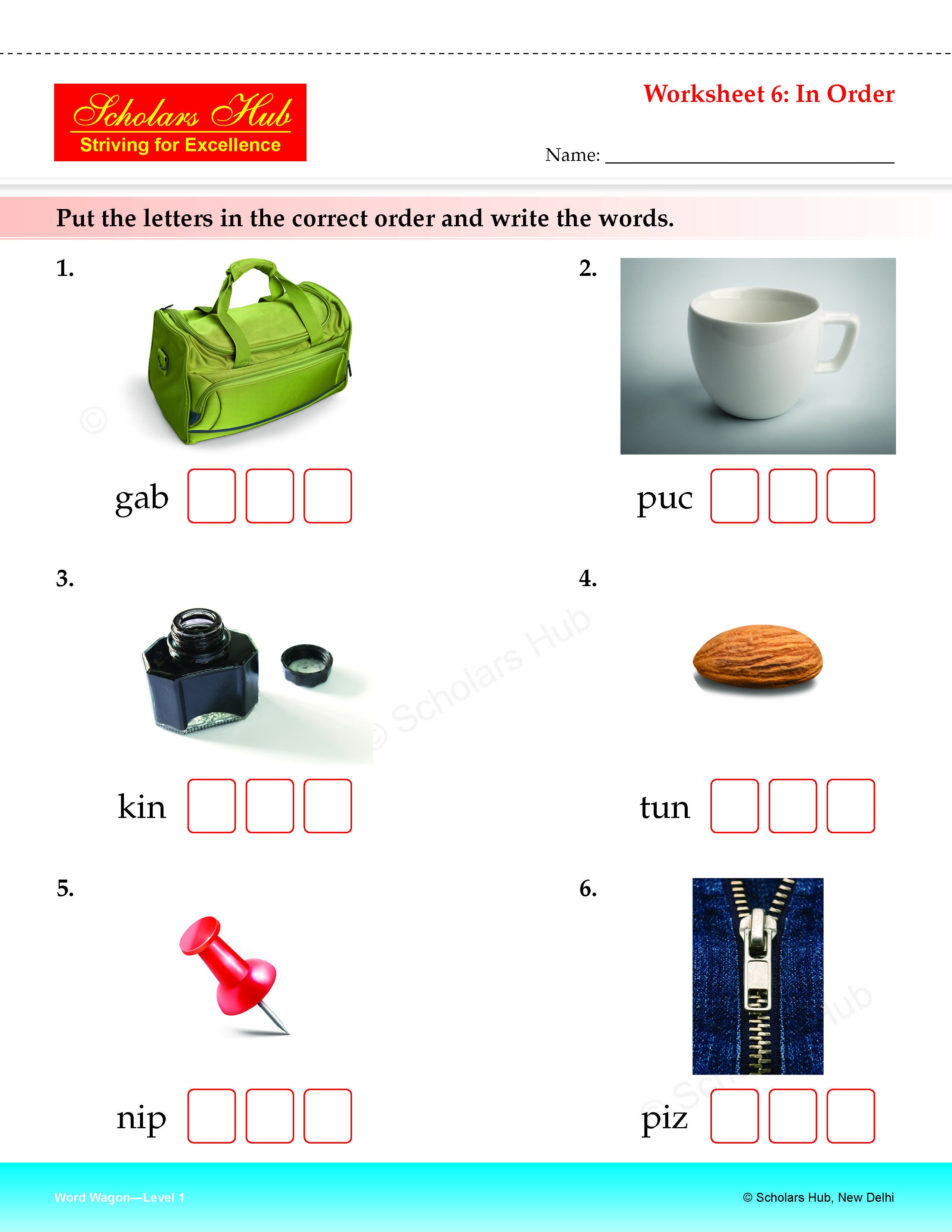 Step By Step Skills Word Wagon-1(Tearble Colourful Worksheets) | Grocsy