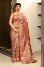 Joban Fashion Orange Saree Tissue Applick With Mirror | Grocsy